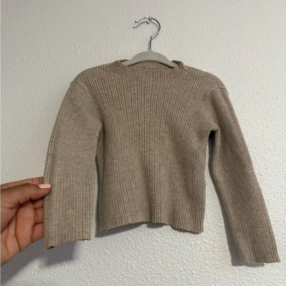 Zara Kids Ribbed Knit Long Sleeve in Beige